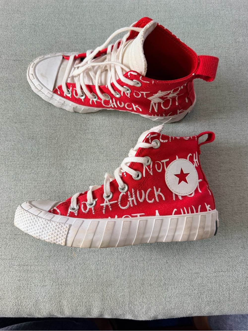 Converse UNT1TL3D High 'Not A Chuck' Red Sneakers youth sz 5.5